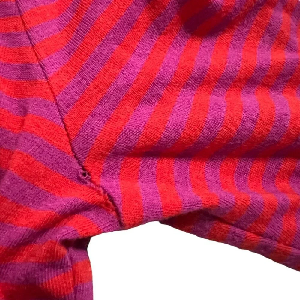 Gap Kids Sz L (10) Red & Purple Striped Peplum Top